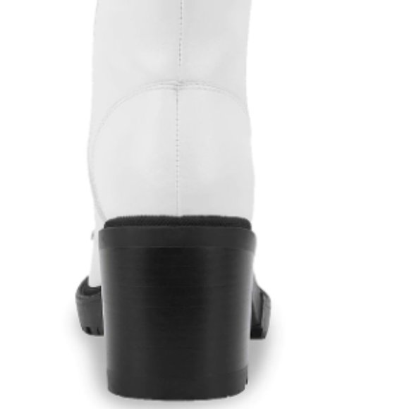 MARC FISHER WHITE LABONI LACE UP COMBAT BOOTS 8.5M - Picture 7 of 8